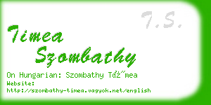 timea szombathy business card